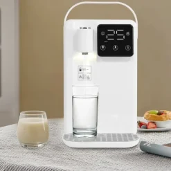 Vattenkylare-Varmvatten-dispenser - Bordsmodell vattenkokare - 3 l - 2200 W - LED-display - Justerbar temperatur - Snabb uppvärmning - Vit