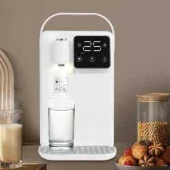 Vattenkylare-Varmvatten-dispenser - Bordsmodell vattenkokare - 3 l - 2200 W - LED-display - Justerbar temperatur - Snabb uppvärmning - Vit