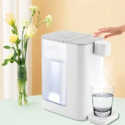 Vattenkylare-Varmvattendispenser - Varmvattenautomat - 3 L - 2000 W - 5 Temperaturlägen - Snabb Uppvärmning - Temperaturkontroll - För Kaffe Te Mjölk - Vit