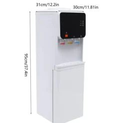 Vattenkylare-Vattenautomat, varm och kall funktionalitet, fristående design,VIT