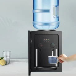 Vattenkylare-Vattendispenser - Bänkmodell - Varmt/Kallt Vatten - Spänning 220V 50Hz - 550W Värme, 75W Kyla - Flöde 4 L/h ≥90°C, 1 L/h ≤15°C - Svart