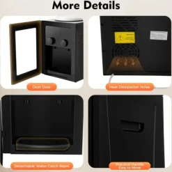 Vattenkylare-Vattendispenser - Bordsmodell - Varmt & Kallt Vatten - 220V 50Hz - Uppvärmning 550W, Kylning 75W - PP-hölje - Svart