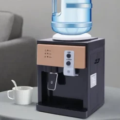 Vattendispenser, toppmatad i rostfritt stål, lila, 3 temperaturer (varmt/kallt/ljummet), 1,2–5 gallon, US/EU-kontakt, Typ 3