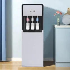 Vattenkylare-Vattenkylare och Dispenser - Golvstående - Bottenmatad - Varm & Kall - Spänning 220V - EU-kontakt - Uppvärmning 500W, Kylning 75W - Vit