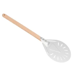 Verktygsset för pizzatillverkning - Rund pizzaspatel med avtagbart trähandtag (9 tum)