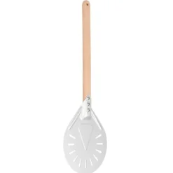 Verktygsset för pizzatillverkning - Rund pizzaspatel med avtagbart trähandtag (9 tum)