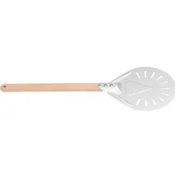 Verktygsset för pizzatillverkning - Rund pizzaspatel med avtagbart trähandtag (9 tum)