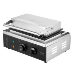 Våffeljärn, 10 rektangulär kommersiell våffelbaker, 39x35.5x23 cm, silver, rostfritt stål