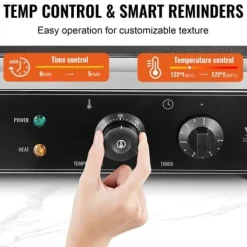 Våffeljärn, 10 rektangulär kommersiell våffelbaker, 39x35.5x23 cm, silver, rostfritt stål