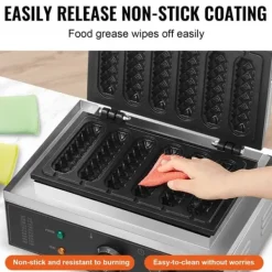 Våffeljärn-Våffelpinnemaskin 6ST, 1500W, Hög Effektivitet, Perfekt för Restaurang och Café, Kommersial, Lång Livslängd