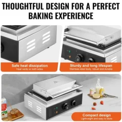 Våffeljärn-Våffelpinnemaskin 6ST, 1500W, Hög Effektivitet, Perfekt för Restaurang och Café, Kommersial, Lång Livslängd