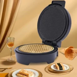 Våffelstrutmaskin, 1200W effekt, 150-200°C temperatur, non-stick beläggning, kompakt design