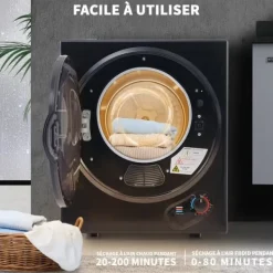 Väggmonterad torktumlare 2,5 kg, 200 min timer, dubbel filter, PTC-keramik, rostfritt, 65°C