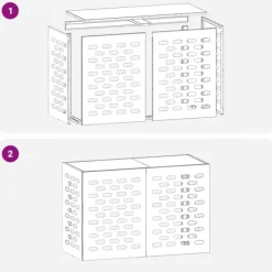 vidaXL Antracit Stål 90 x 40 x 60 cm Hållbar Luftkonditioneringsskydd