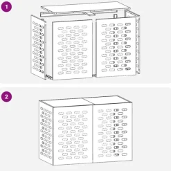 vidaXL Antracit Stål 100 x 50 x 70 cm Hållbart AC-skydd Rektangulärt
