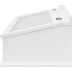 vidaXL Besticklåda MDF vit barockstil - Brickor för tallrikar och bestick