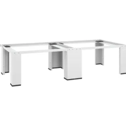 vidaXL Dubbel förhöjningssockel för tvättmaskin och torktumlare vit