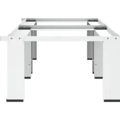 vidaXL Dubbel förhöjningssockel för tvättmaskin och torktumlare vit