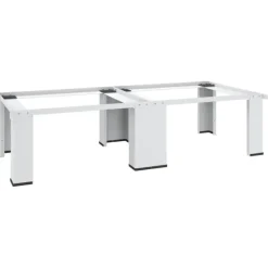 vidaXL Dubbel förhöjningssockel för tvättmaskin och torktumlare vit