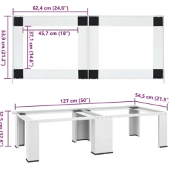 vidaXL Dubbel förhöjningssockel för tvättmaskin och torktumlare vit