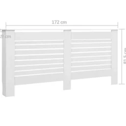 vidaXL Elementskydd 2 st vit 172x19x81,5 cm MDF - Tillbehör till värmeelement