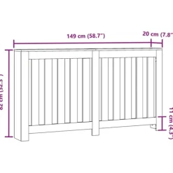 vidaXL Värmeelement-Elementskydd åldrat trä 149x20x82 cm konstruerat trä