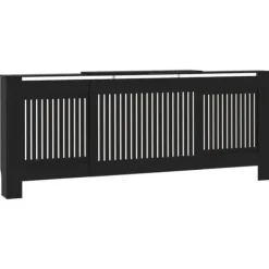 vidaXL Värmeelement-Elementskydd MDF svart 205 cm - Tillbehör till värmeelement