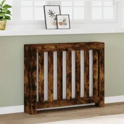 vidaXL Värmeelement-Elementskydd rökfärgad ek 104x20x82 cm konstruerat trä