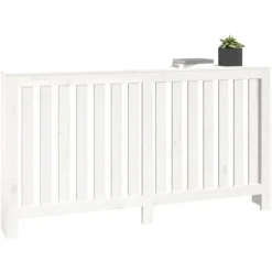 vidaXL Elementskydd vit 153x19x84 cm massiv furu - Tillbehör till värmeelement