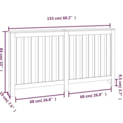 vidaXL Elementskydd vit 153x19x84 cm massiv furu - Tillbehör till värmeelement