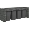 vidaXL Tillbehör Till Avfallshantering-Gabionmur för soptunnor galvaniserat stål 320x100x120 cm - Ställningar till sopkärl