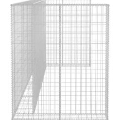 vidaXL Tillbehör Till Avfallshantering-Gabionmur för soptunnor galvaniserat stål 320x100x120 cm - Ställningar till sopkärl