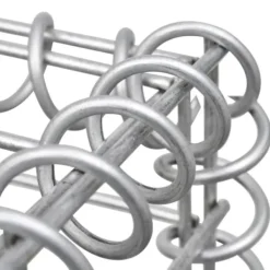 vidaXL Tillbehör Till Avfallshantering-Gabionmur för soptunnor galvaniserat stål 320x100x120 cm - Ställningar till sopkärl