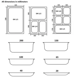 vidaXL Matuppvärmare-Gastronormkantiner 8 st GN 1/4 100 mm rostfritt stål - Kokeribehållare