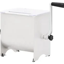 vidaXL Manuell köttblandare med lock Silver Rostfritt Stål