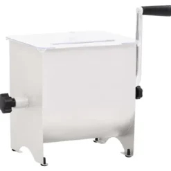 vidaXL Manuell köttblandare med lock Silver Rostfritt Stål