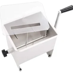 vidaXL Manuell köttblandare med lock Silver Rostfritt Stål