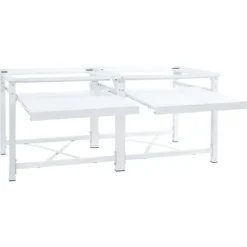 vidaXL Tvättmaskiner-Piedestal till tvättmaskin med utdragbara hyllor vit