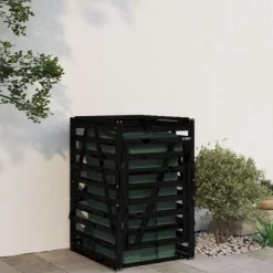 vidaXL Tillbehör Till Avfallshantering-Skjul för sopkärl 84x90x128,5 cm svart massiv furu - Ställningar till sopkärl