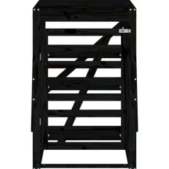 vidaXL Tillbehör Till Avfallshantering-Skjul för sopkärl 84x90x128,5 cm svart massiv furu - Ställningar till sopkärl