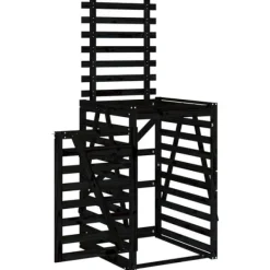 vidaXL Tillbehör Till Avfallshantering-Skjul för sopkärl 84x90x128,5 cm svart massiv furu - Ställningar till sopkärl