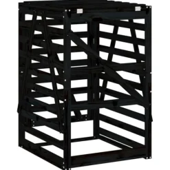 vidaXL Tillbehör Till Avfallshantering-Skjul för sopkärl 84x90x128,5 cm svart massiv furu - Ställningar till sopkärl