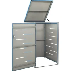 vidaXL Tillbehör Till Avfallshantering-Skjul till ett sopkärl 69x77,5x112,5 cm rostfritt stål - Ställningar till sopkärl