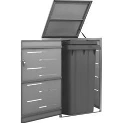 vidaXL Tillbehör Till Avfallshantering-Skjul till ett sopkärl 69x77,5x112,5 cm rostfritt stål - Ställningar till sopkärl