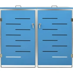 vidaXL Skjul till två sopkärl 138x77,5x112,5 cm rostfritt stål - Ställningar till sopkärl