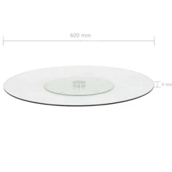 vidaXL Snurrbar serveringsbricka transparent 60 cm härdat glas - Serveringsfat