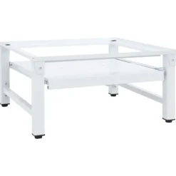 vidaXL Sockel för tvättmaskin med utdragbar hylla vit