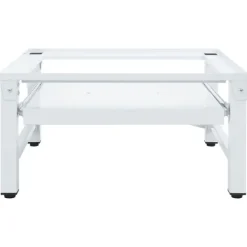 vidaXL Sockel för tvättmaskin med utdragbar hylla vit