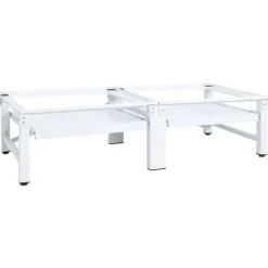 vidaXL Tvättmaskiner-Sockel för tvättmaskin med utdragbar hylla vit