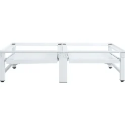 vidaXL Tvättmaskiner-Sockel för tvättmaskin med utdragbar hylla vit